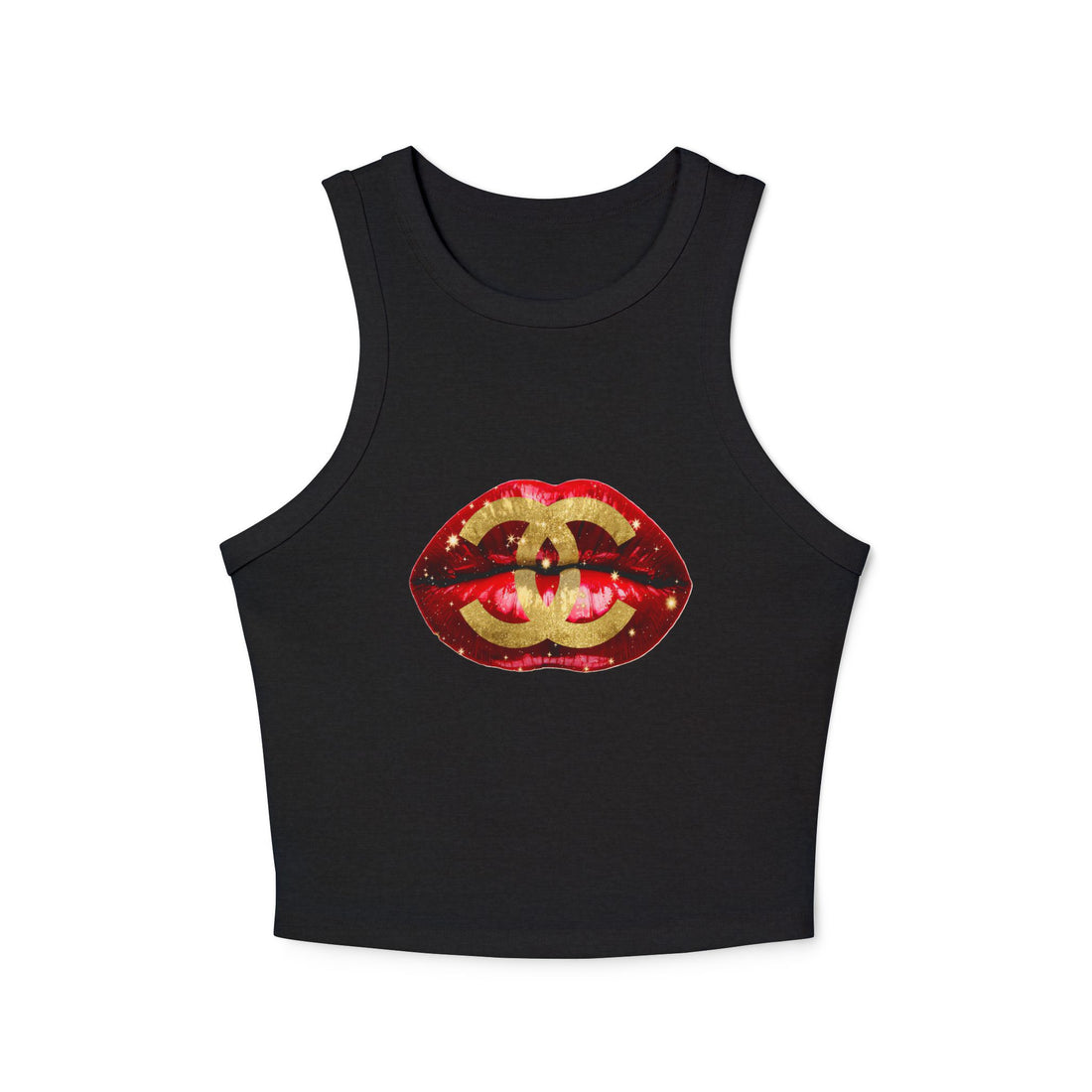 Designer Glam Red Sexy Lips I Racer Tank