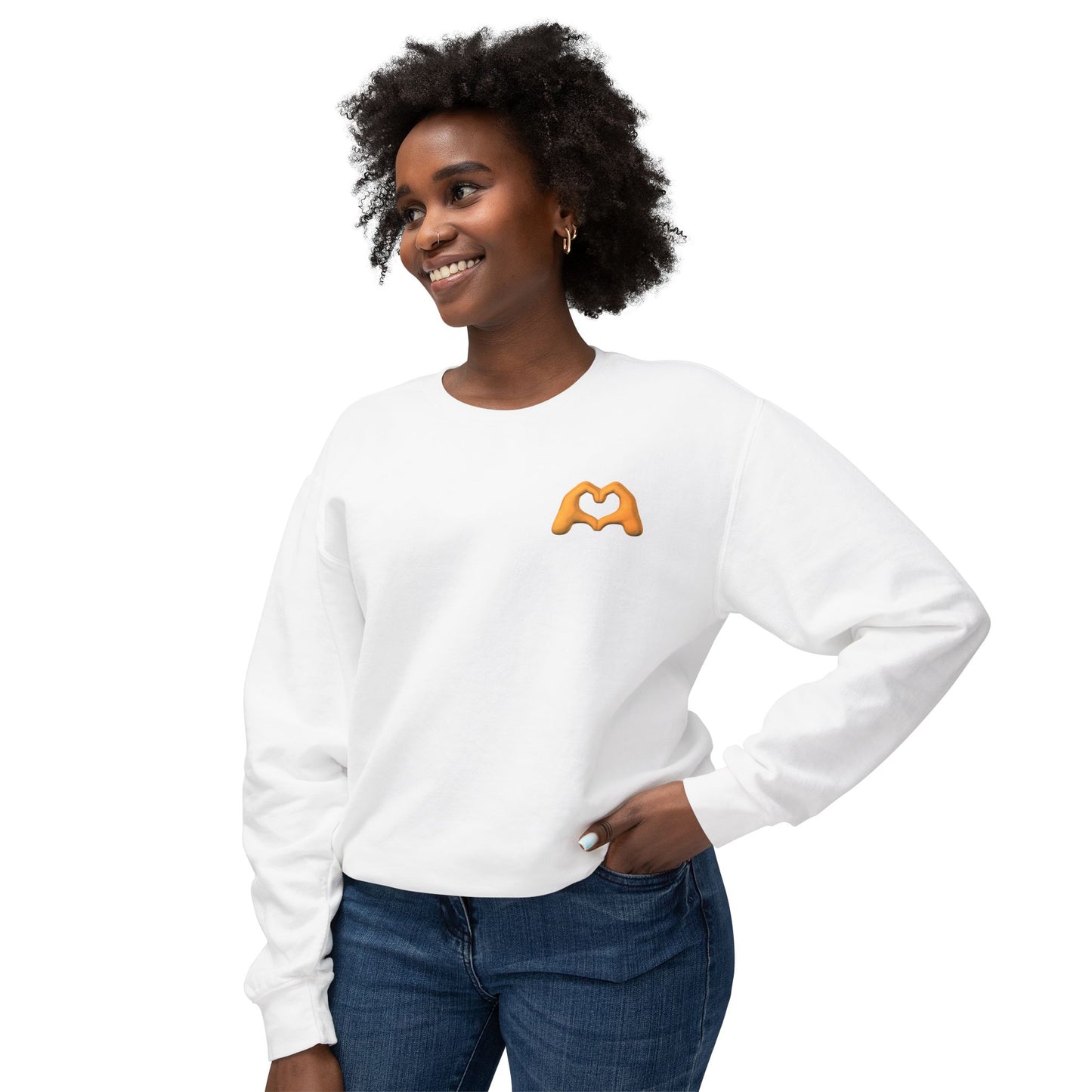 Gold Hand Heart Unisex Crewneck Sweatshirt