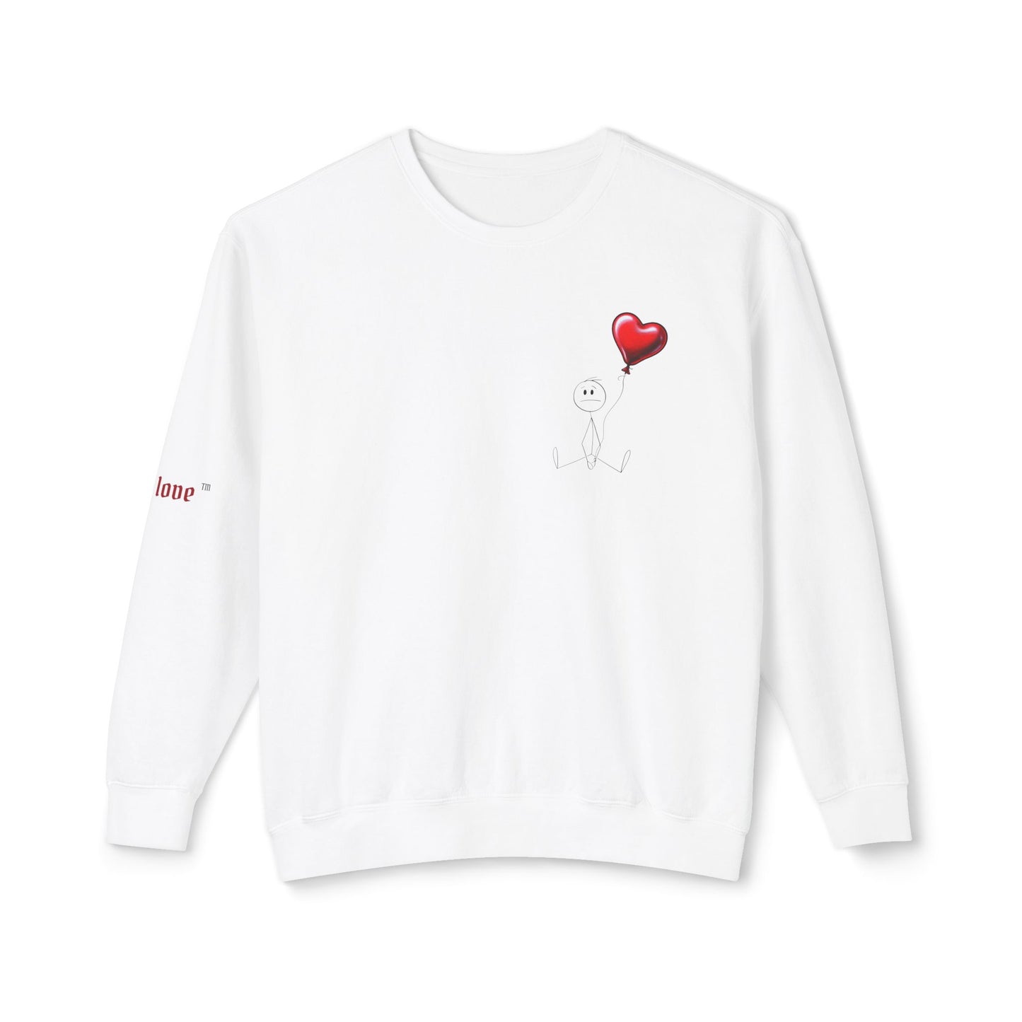 Guy the Stickman on the Ground with Red Balloon Crewneck Sweatshirt