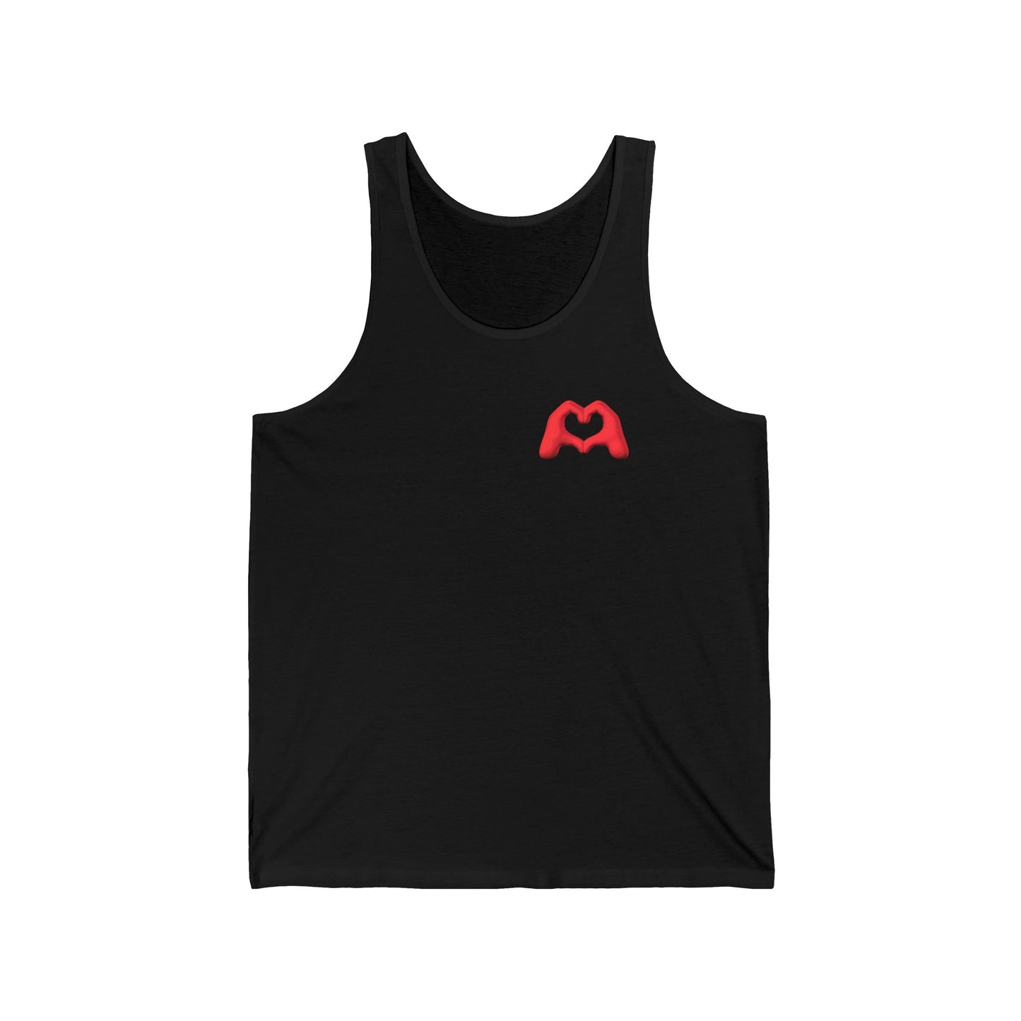 Red Hand Heart Unisex Jersey Tank