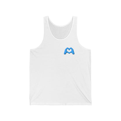 Blue Hand Heart Unisex Jersey Tank