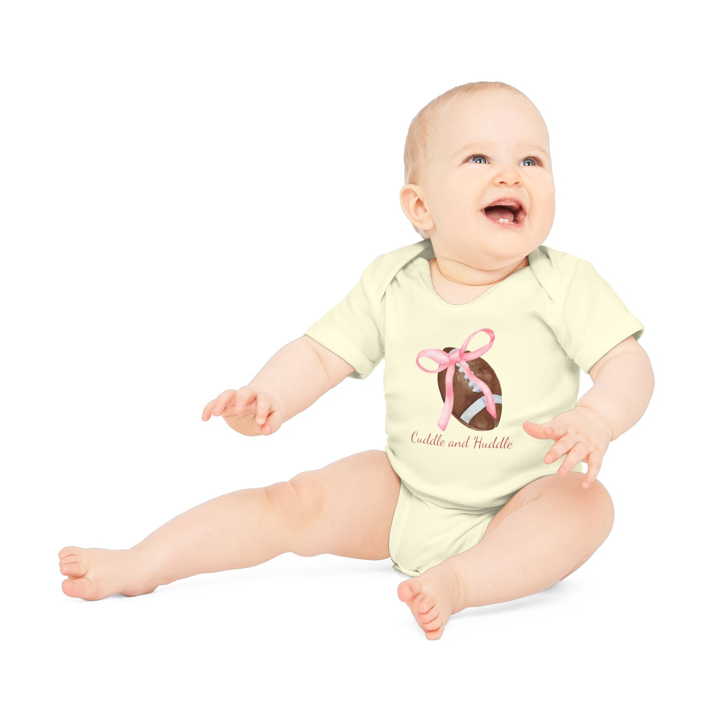 Cuddle and Huddle Football Baby Onesie