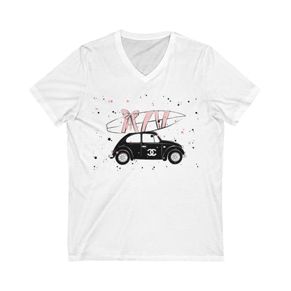 Designer VW Surfboard V-Neck Tee