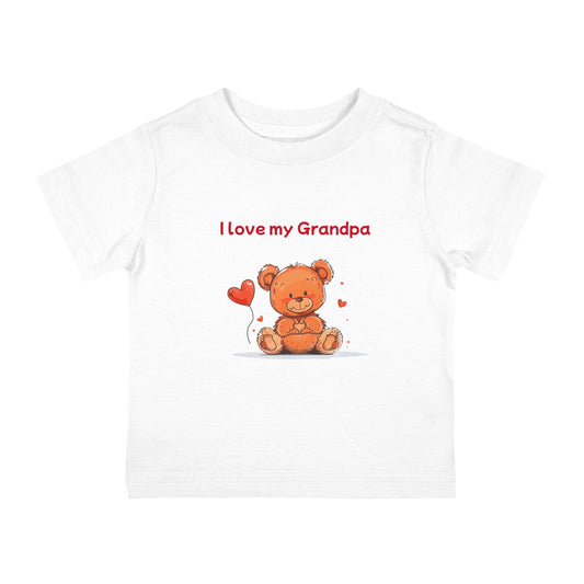 Beary Hand Heart I Love My Grandpa Hand Heart Infant Tee