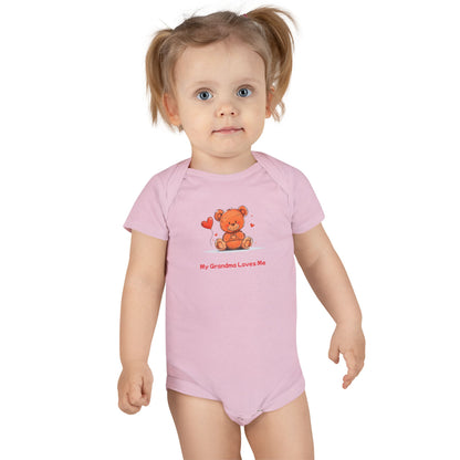 Beary Hand Heart MY GRANDMA LOVES ME Baby Onesie