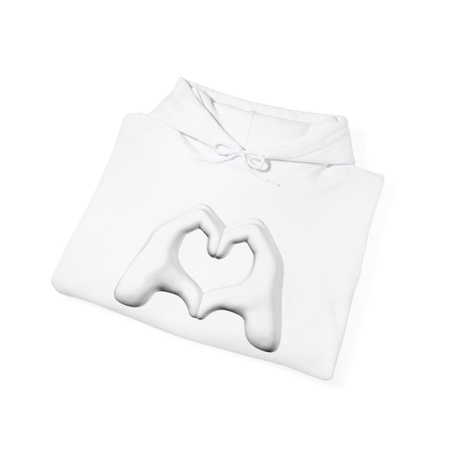 White Hand Heart Hoodie - Unisex Sweatshirt