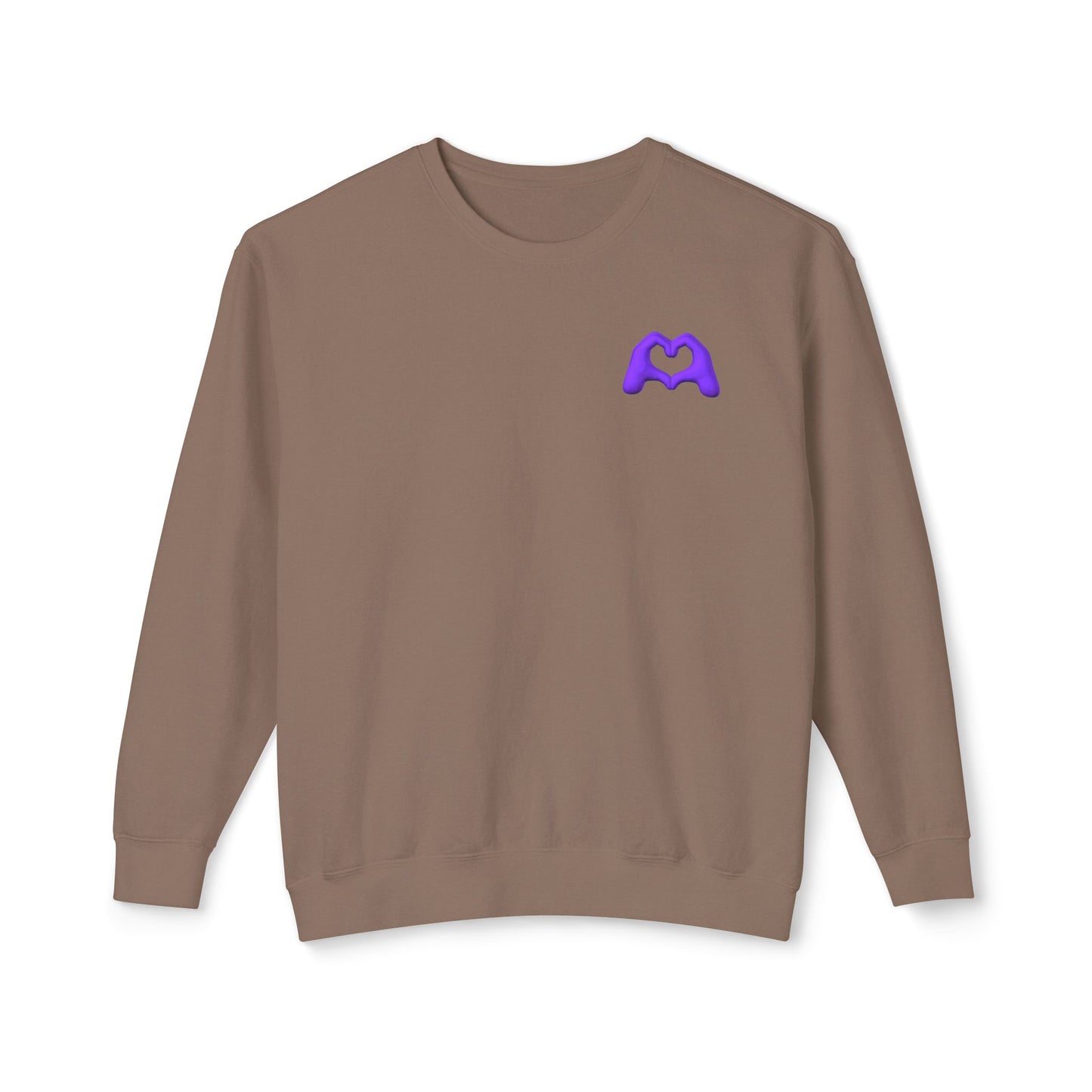 Purple Hand Heart Unisex Crewneck Sweatshirt