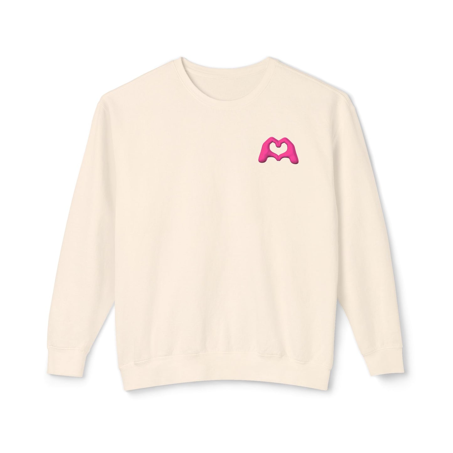 Pink Hand Heart Unisex Crewneck Sweatshirt