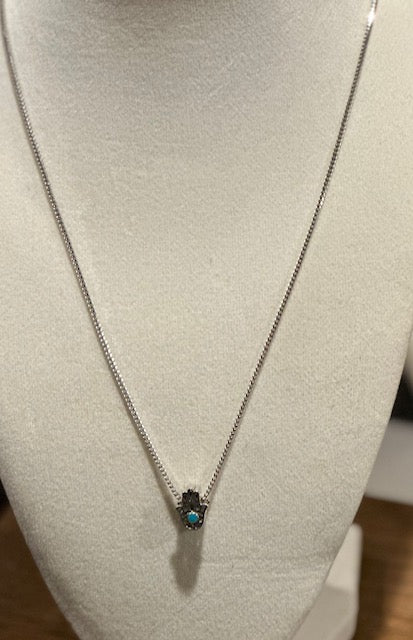 Hamsa Charm on Sterling Silver Necklace
