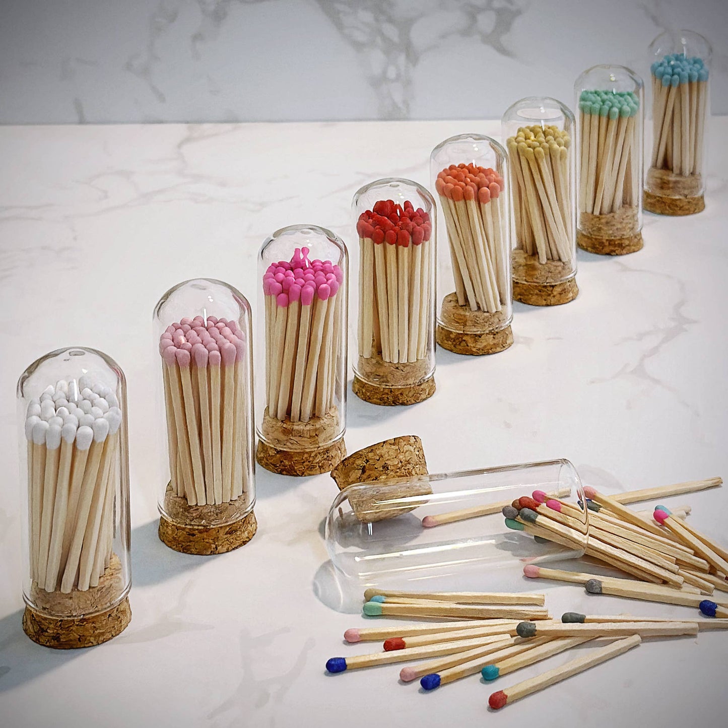 Ignite the Fun! Light Pink 2" Matches in Mini Cloche